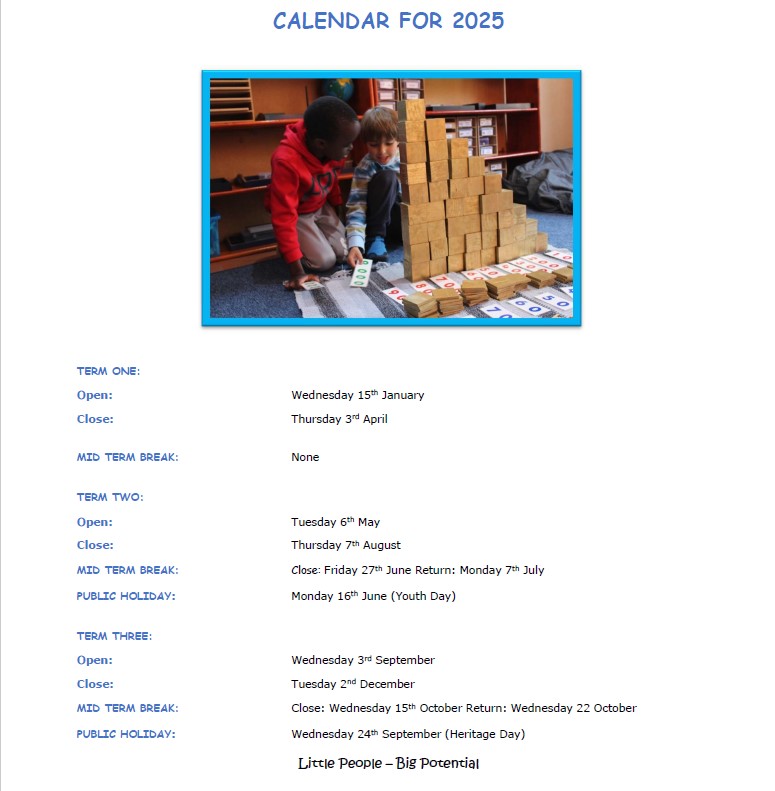School Calendar 2025